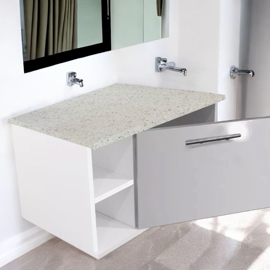 Gabinete Baño Moderno  Elegante Vinil Granito Organizador