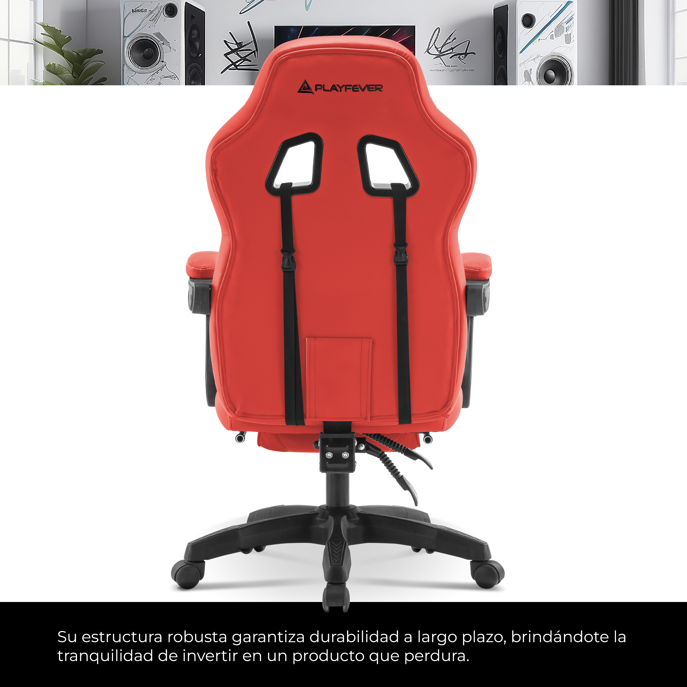 Silla Gamer Playfever Omega Escritorio Ergonomica Reclinable (Rojo)
