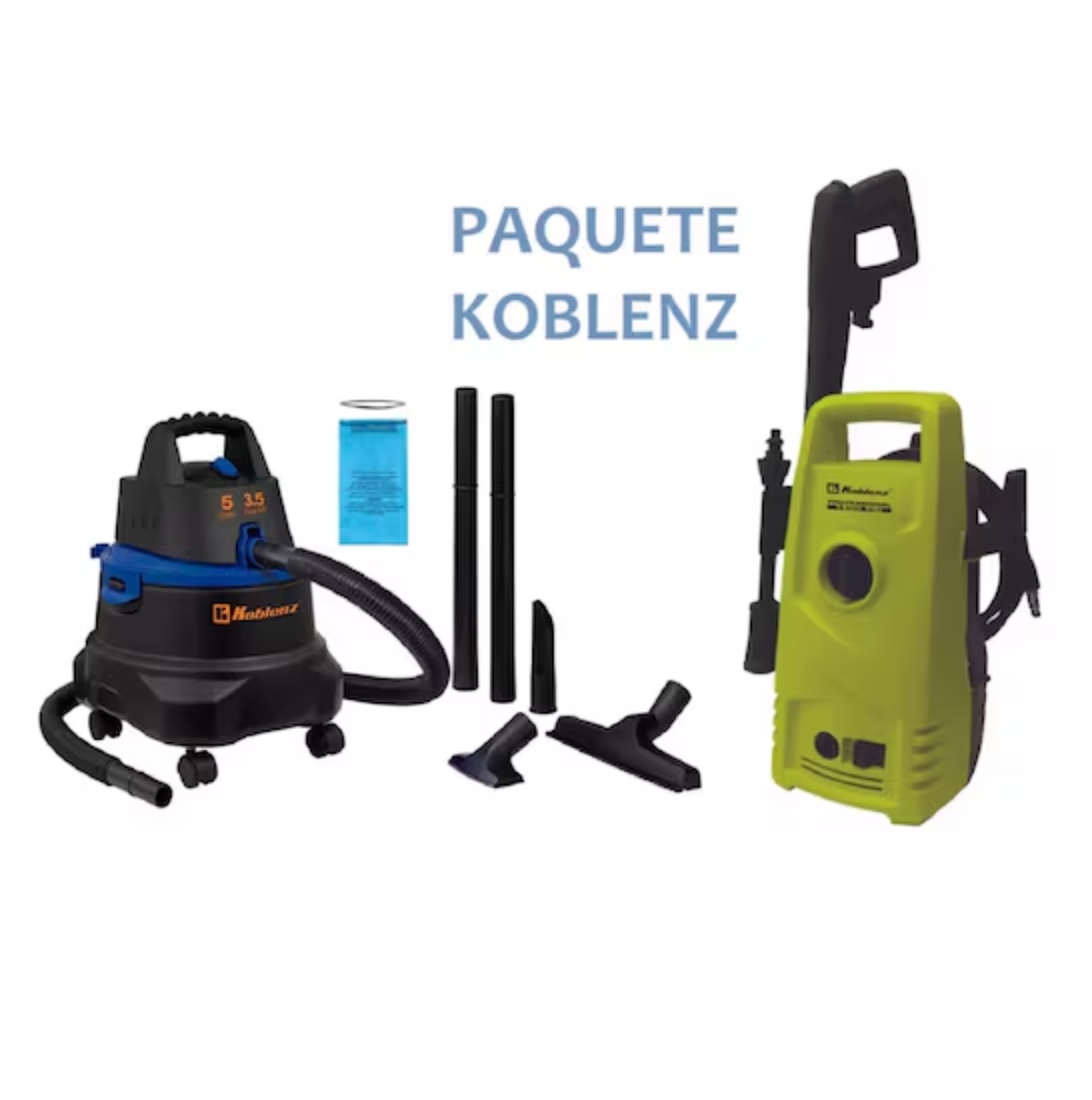 Paquete Koblenz Aspiradora WD-5 MA + Hidrolavadora HL-145 V 1400 PSI ENDY8