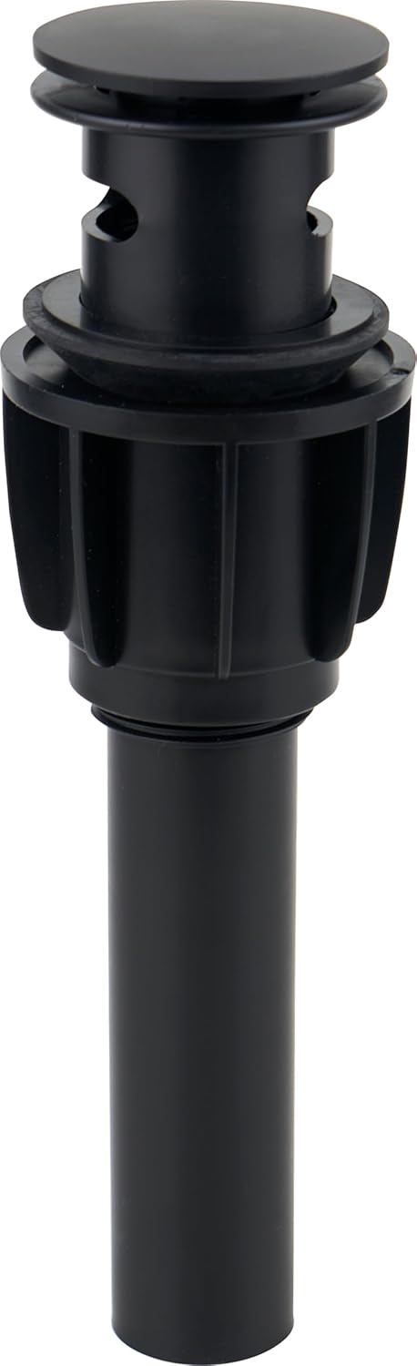 CNX Meer Faucets by Desagüe Emergente de ABS con Botón Pop-Up para Lavabos y Bañeras (Botón Pop-Up). contra Canasta Negro Mate