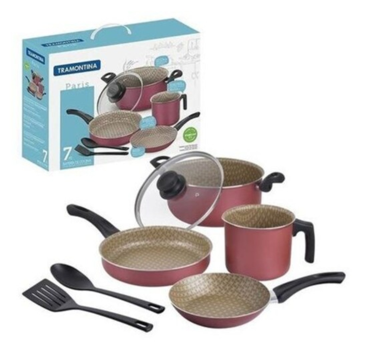 Bateria de Cocina Tramontina 20599/789, 20599761 Paris 7 Piezas Roja ENDY3