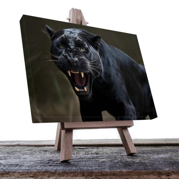 Cuadro Decorativo Canvas Pantera Negra en ataque 45 X 30