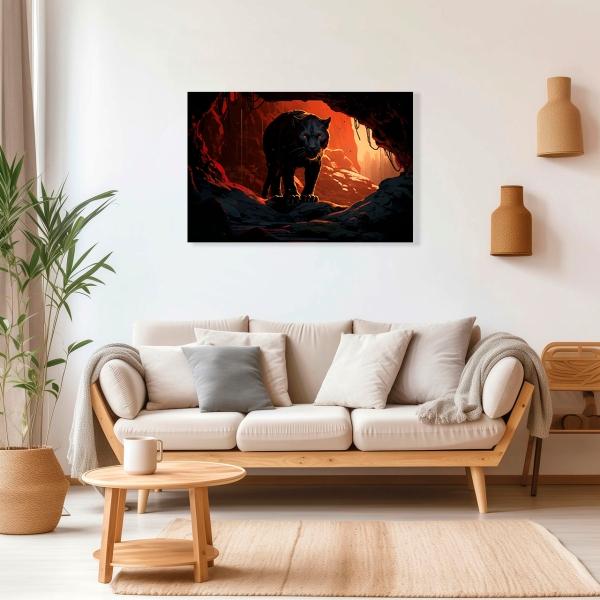 Cuadro Decorativo Canvas Pantera Negra moderno abstracto  60 X 40