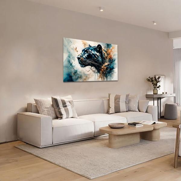 Cuadro Decorativo Canvas de cara de Pantera Negra 90 X 60