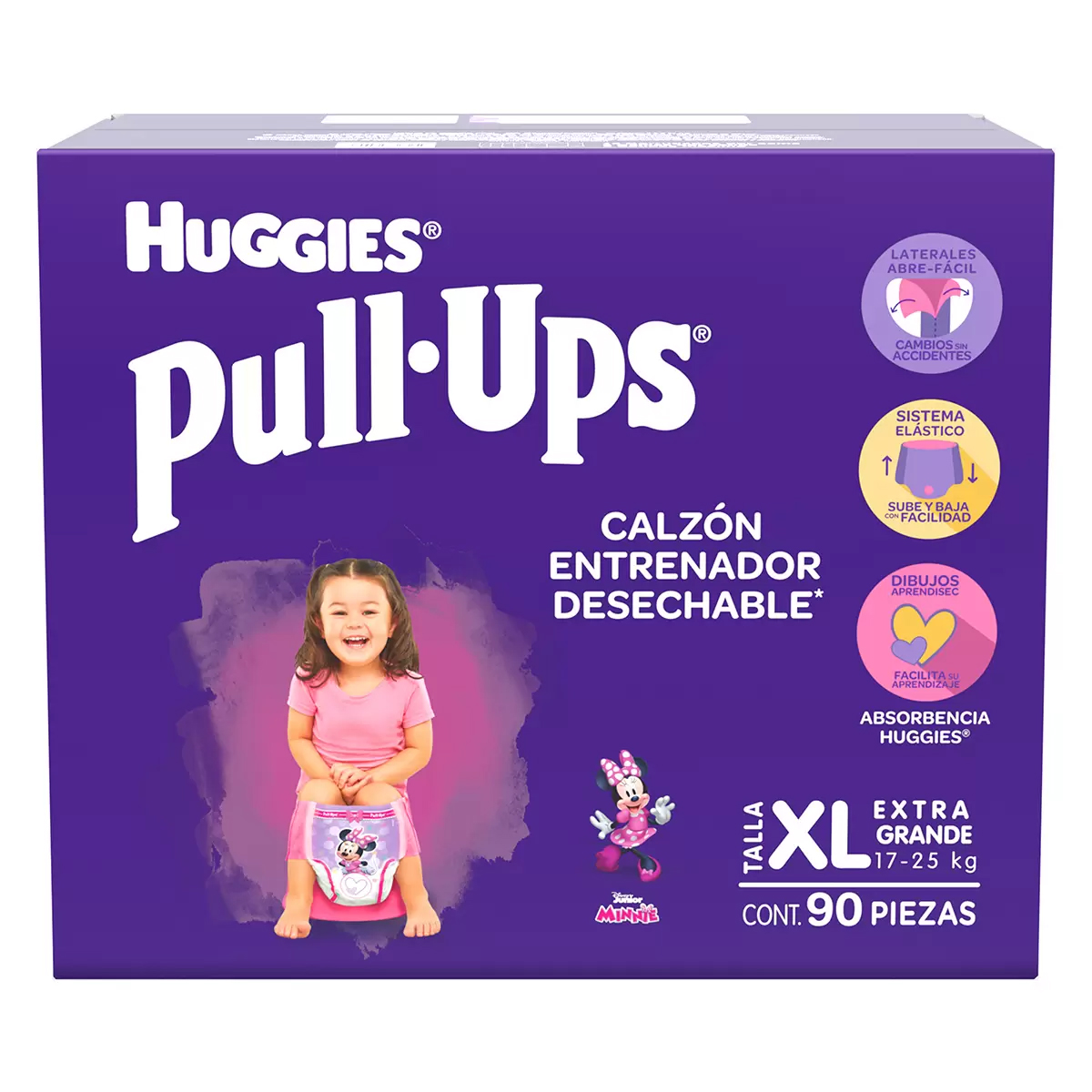 Pañales Huggies Pull Ups Noche Y Dia Etapa 6 Niña 90 Piezas