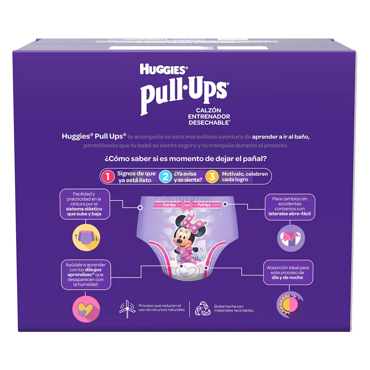 Pañales Huggies Pull Ups Noche Y Dia Etapa 6 Niña 90 Piezas