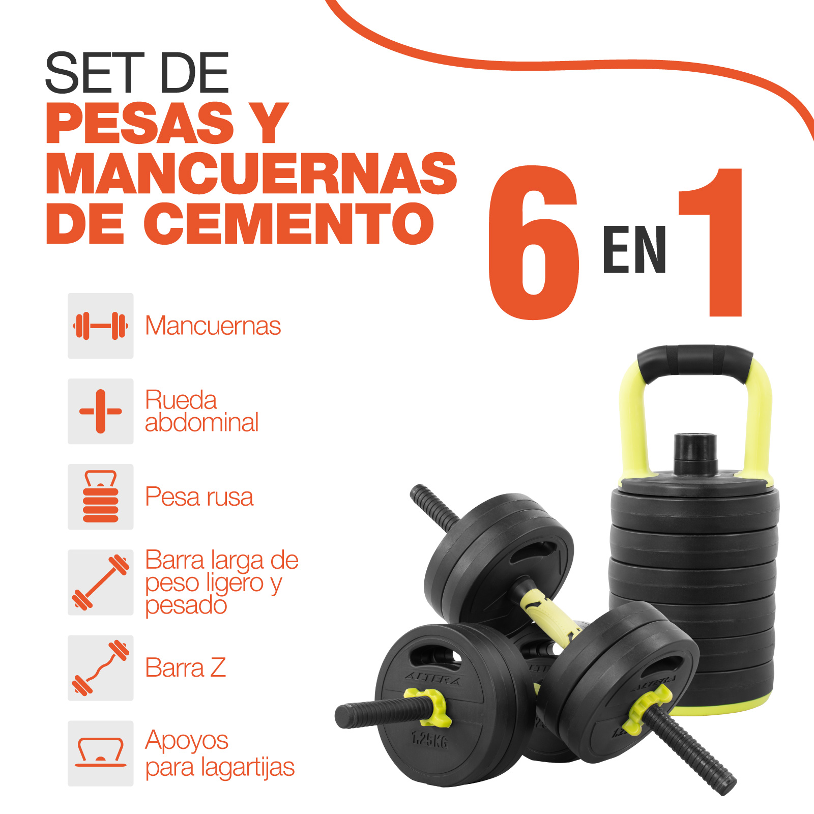 Mancuernas Ajustables Set 10 Kg Altera Para Ejercicio Gym