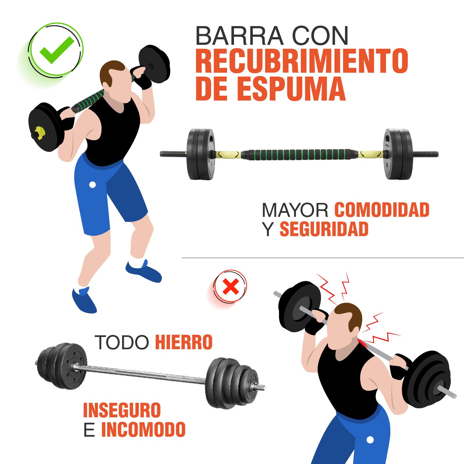 Set De Mancuernas 20 Kg Altera Ajustables Ejercicio Barra Z