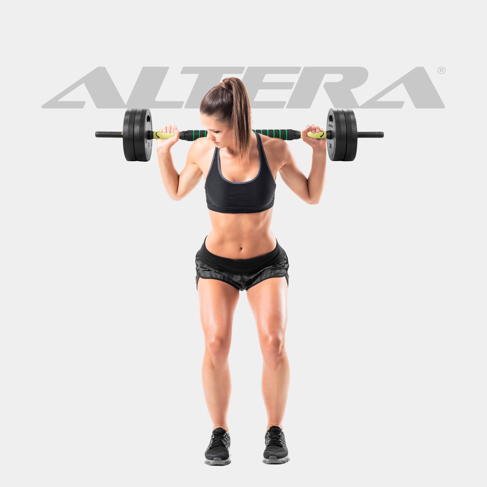 Set De Mancuernas 20 Kg Altera Ajustables Ejercicio Barra Z