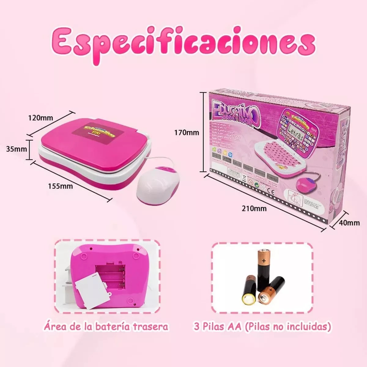 Mini Laptop Interactiva Educativa Español/inglés Niños