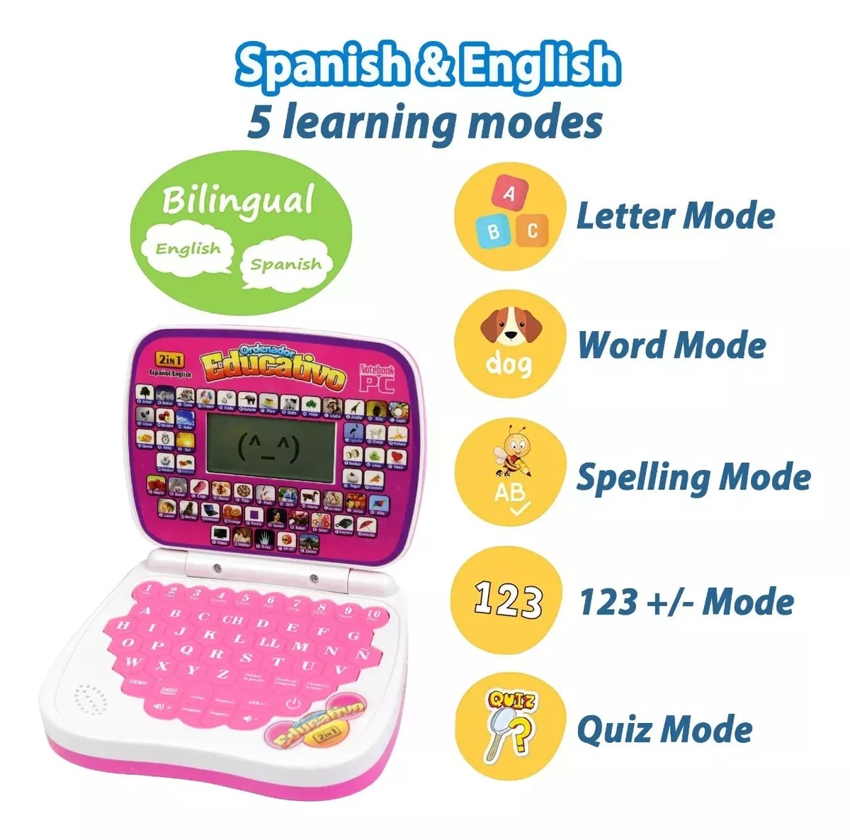 Mini Laptop Interactiva Educativa Español/inglés Niños