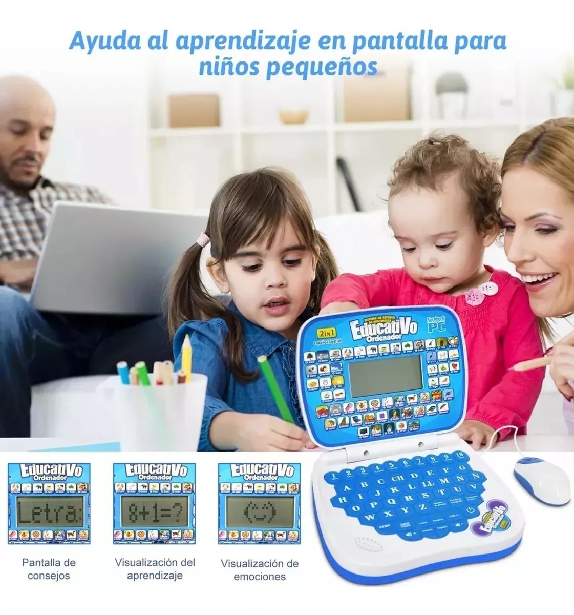 Mini Laptop Interactiva Educativa Español/inglés Niños
