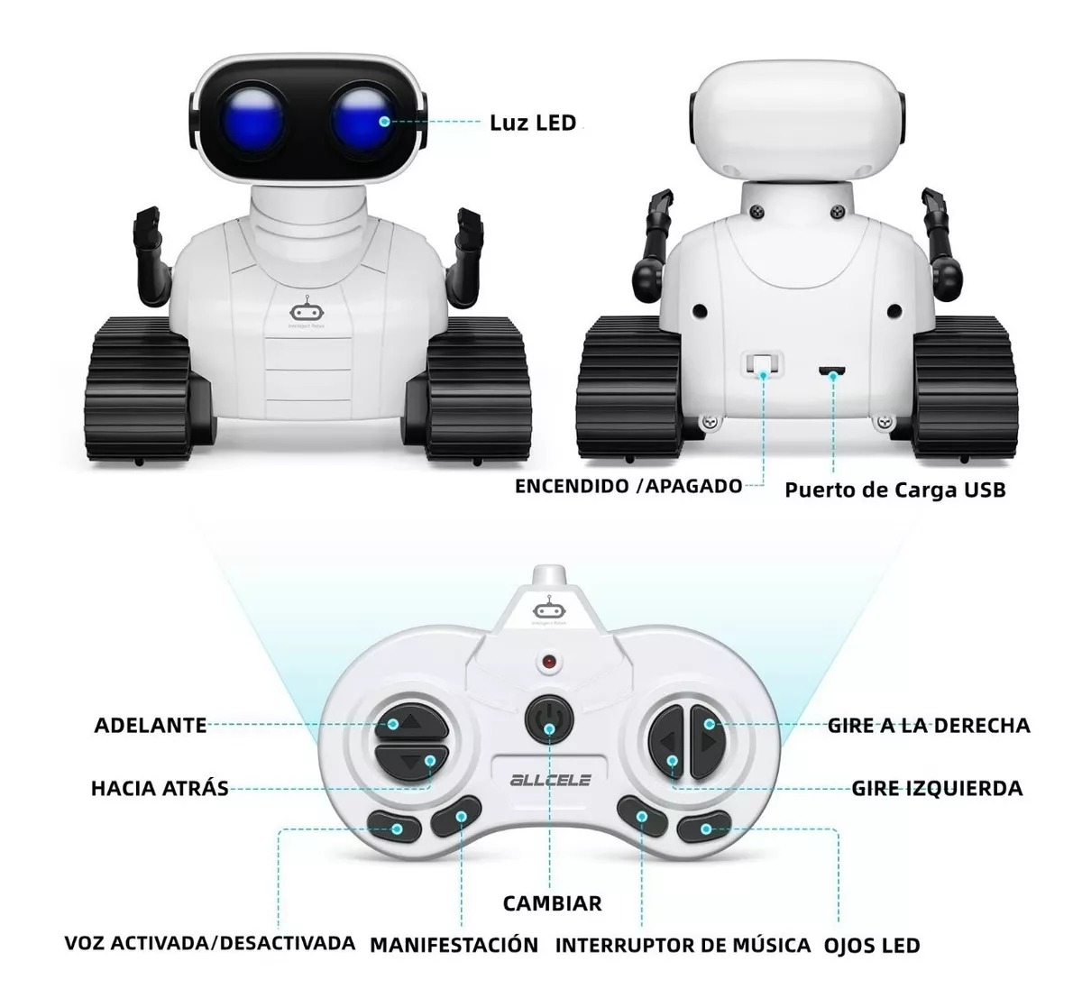 Robot A Control Remoto Rosa Recargable Juguete Robot Para Niños
