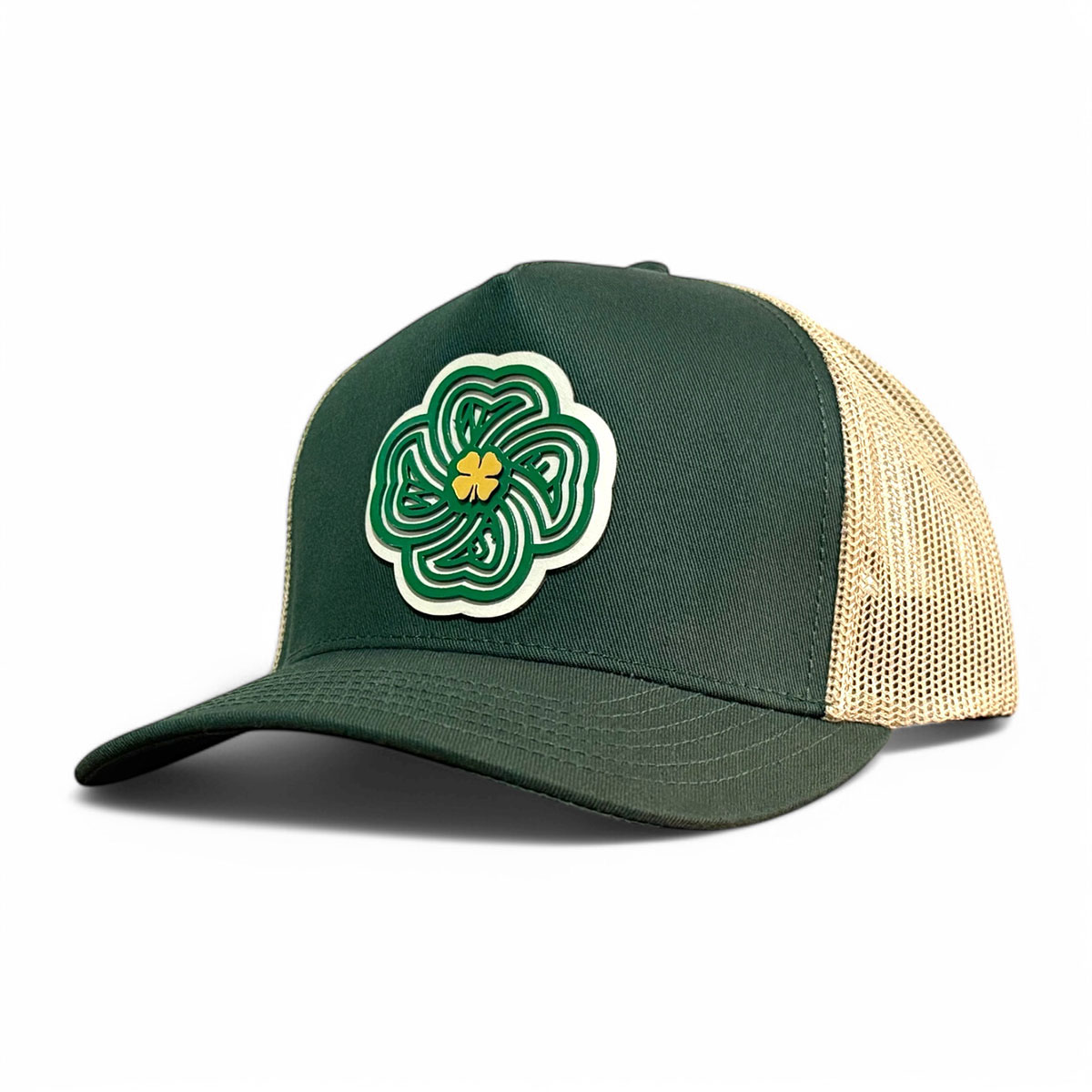 VAGO Style LUCKY Trébol Gorra Artesanal Verde Visera Curva