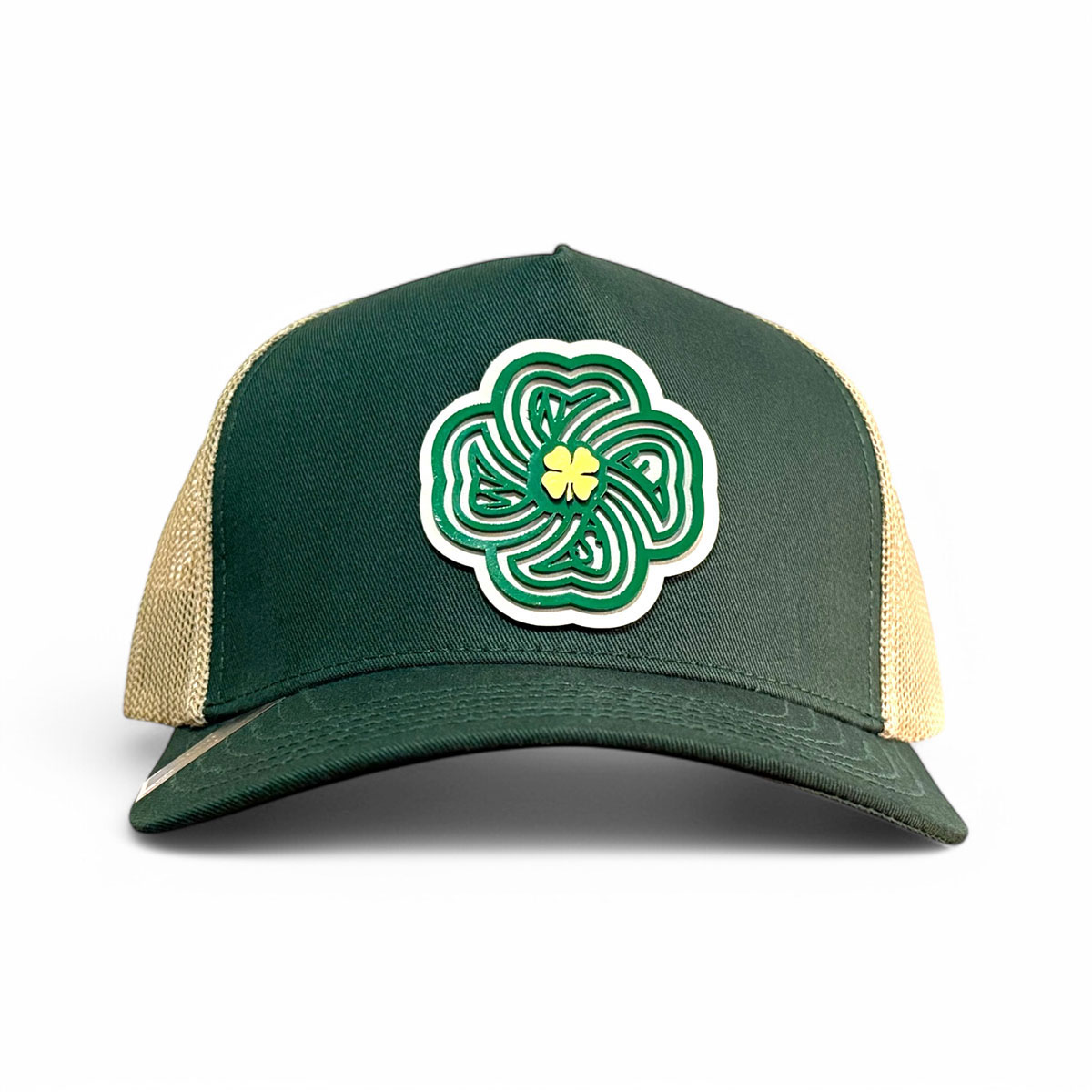 VAGO Style LUCKY Trébol Gorra Artesanal Verde Visera Curva