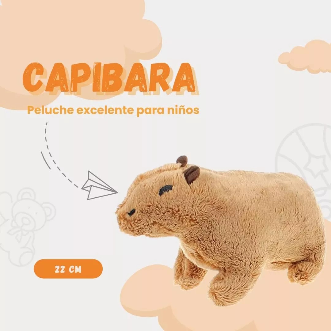 Peluche Capibara Realista Y Lindo 22cm Juguetes
