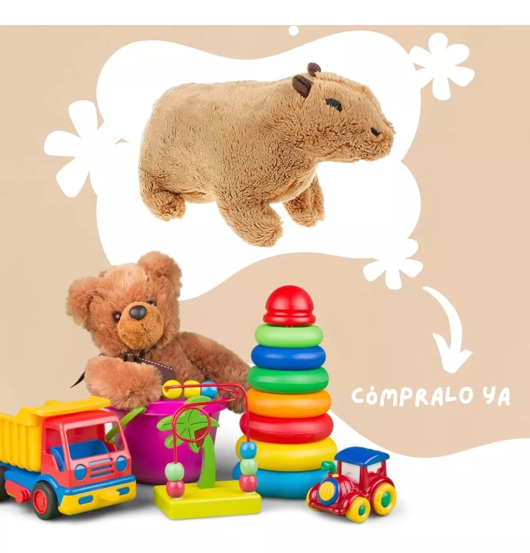 Peluche Capibara Realista Y Lindo 22cm Juguetes