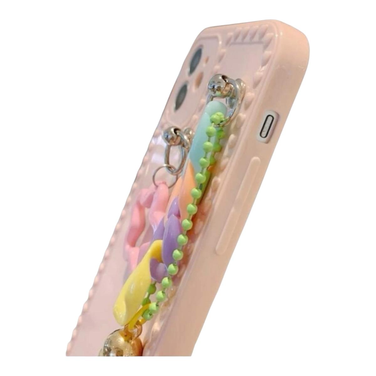 Funda Case Carcasa Celular Rosa Con Estrellas Colgantes Compatible Iphone 12 Pro 