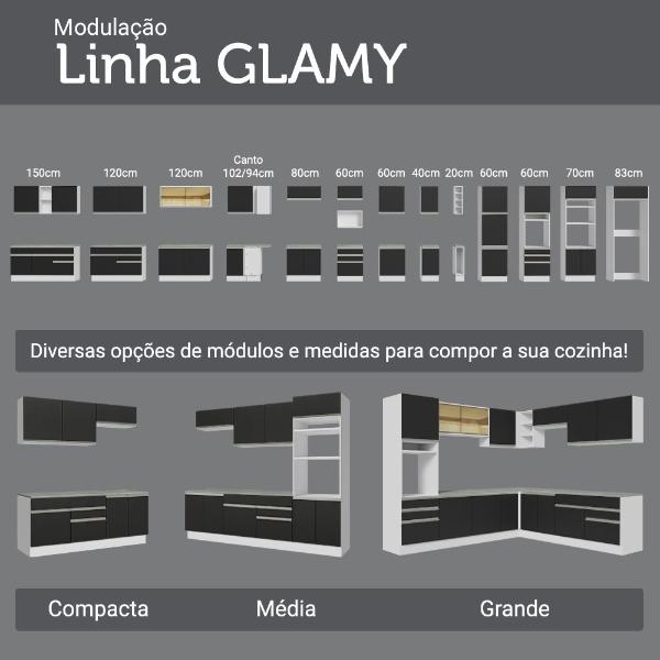 Cocina Integral Completa Armario de Vidrio Madesa Glamy BN 5