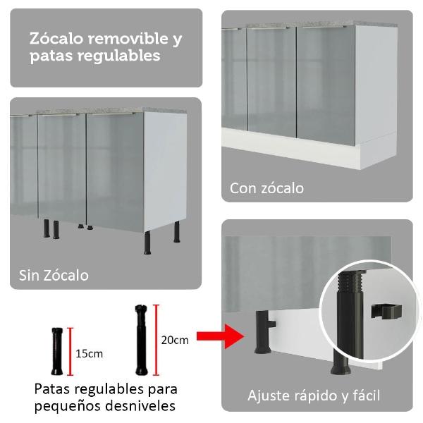Cocina Integral Completa Armario de Vidrio Madesa Lux BG 01