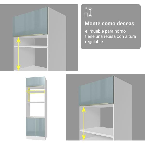 Cocina Integral Completa Armario de Vidrio Madesa Lux BG 01
