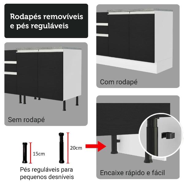 Cocina Integral Completa Armario de Vidrio Madesa Glamy BN 5