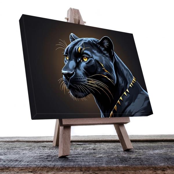 Cuadro Decorativo Canvas de cara de Pantera Negra 120 X 80