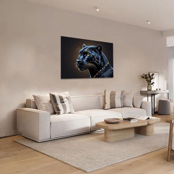 Cuadro Decorativo Canvas de cara de Pantera Negra 120 X 80
