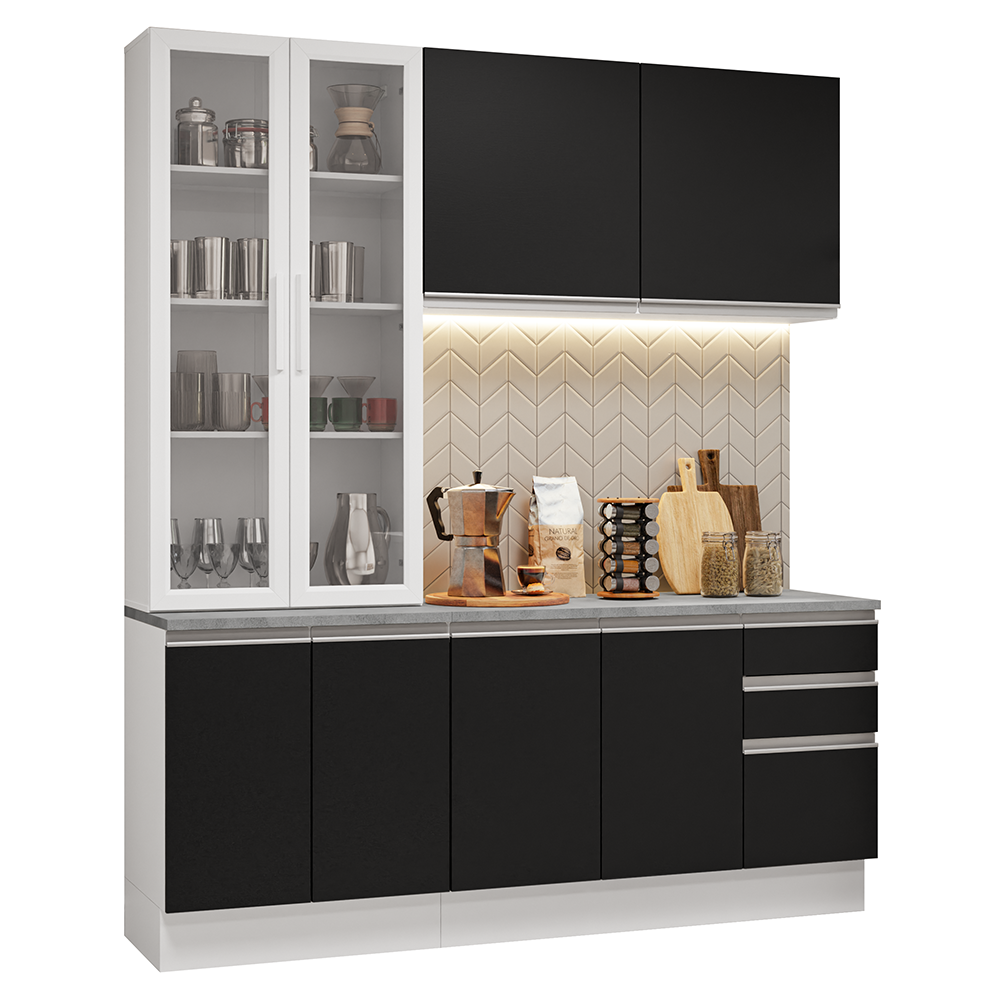 Cocina Integral Completa Armario de Vidrio Madesa Glamy BN 5