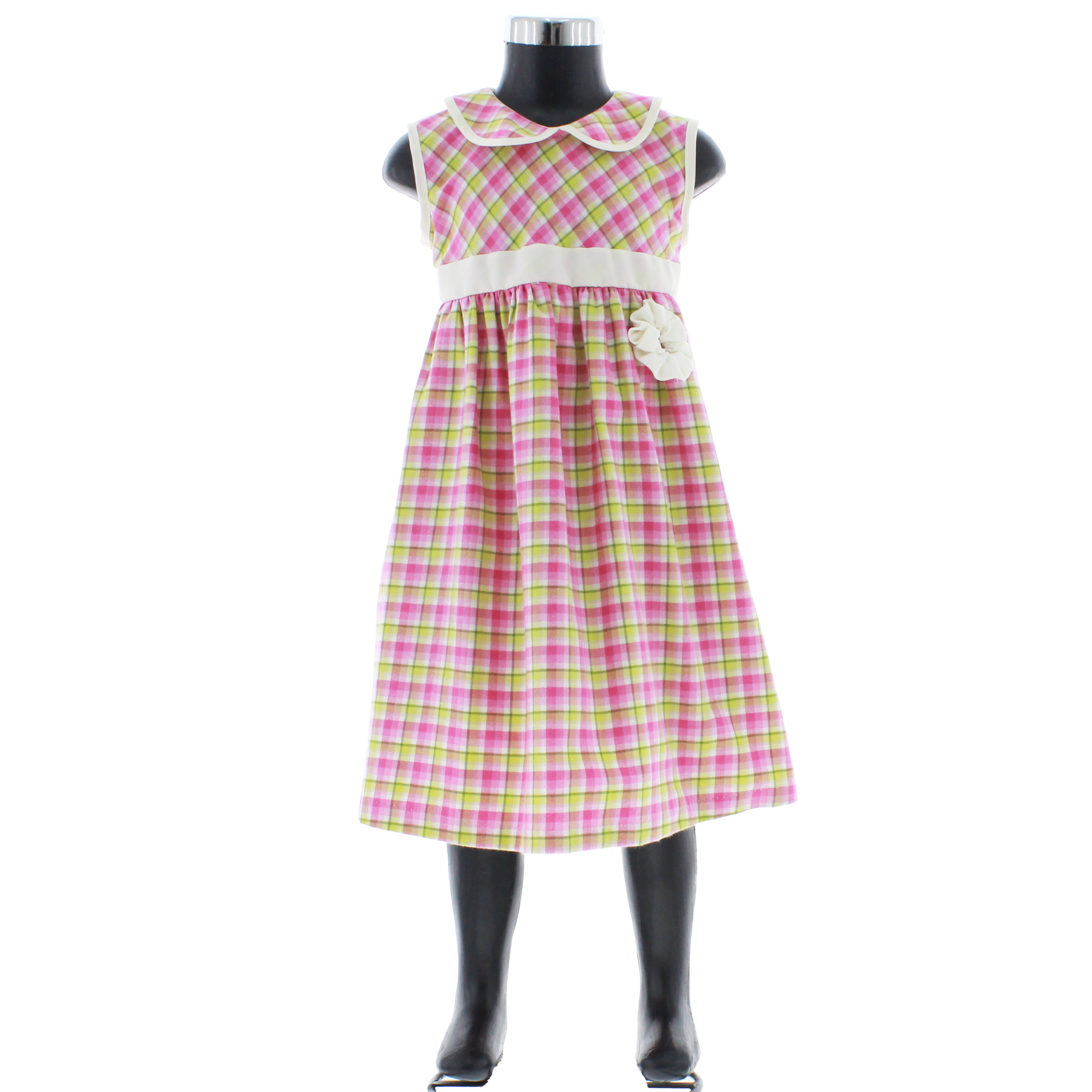 Vestido Para Niña de Cuadros con Torera Rosa 3928 1 a 13 Años.