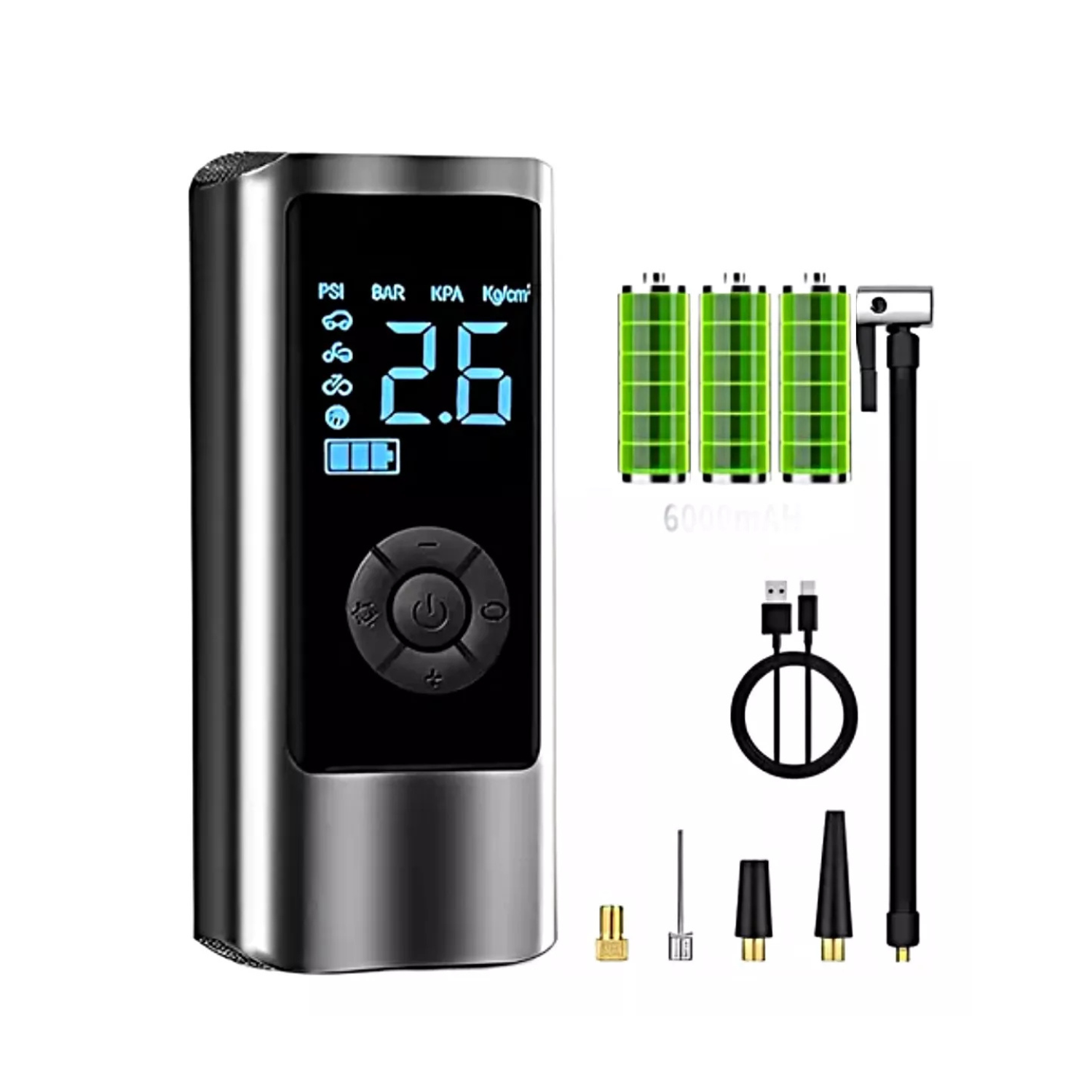 Compresor Inflador Llantas Portatil Bomba Aire Inalámbrico Manzanoshop ZXCQB4000 Color Negro Compresor De Aire Portatil Electrica Llantas Rapido Mini Compresor Portatil Neumaticos Para Carro Auto Moto