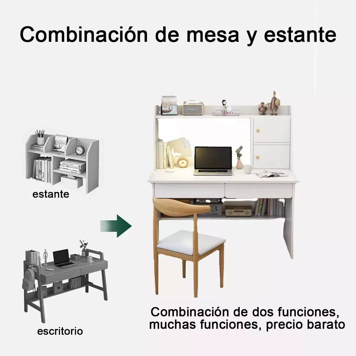 Escritorio Nórdico 2 Cajones Para El Dormitori Gabinete