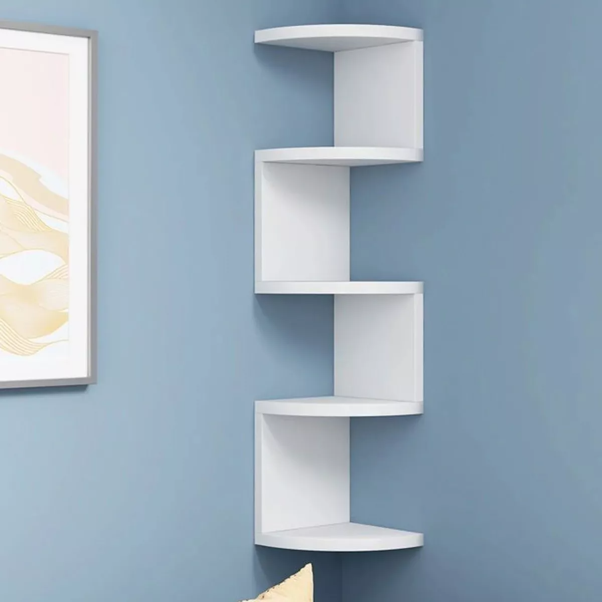 5 Repisas Modernas Flotantes Esquineras Blancas Minimalistas