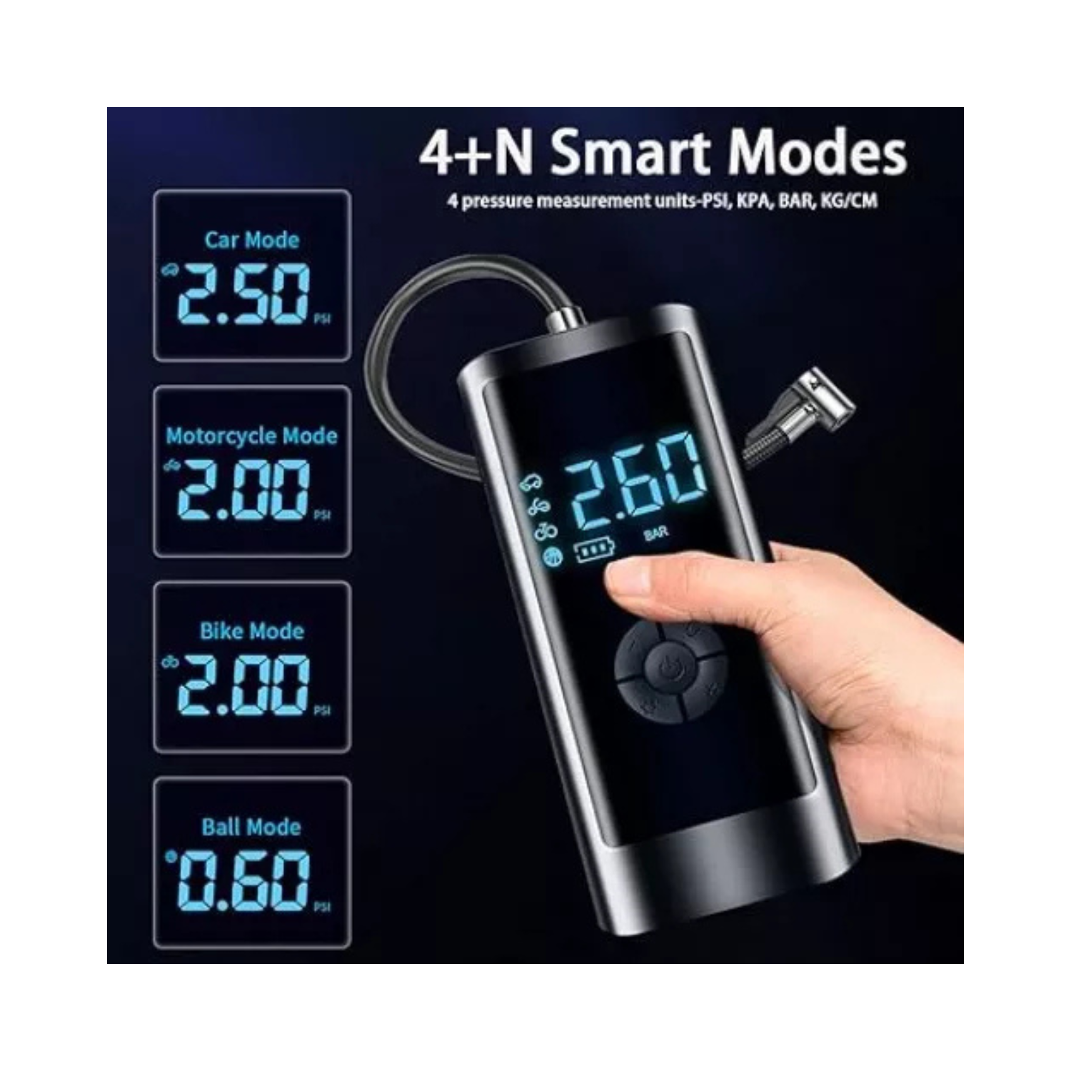 Compresor Inflador Llantas Portatil Bomba Aire Inalámbrico Manzanoshop ZXCQB4000 Color Negro Compresor De Aire Portatil Electrica Llantas Rapido Mini Compresor Portatil Neumaticos Para Carro Auto Moto