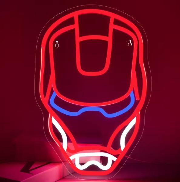 Letrero De Neón Iron Man Marvel Para Decoración 38 Cm