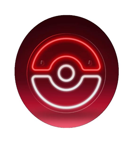 Letrero De Neón Pokémon Pokébola Para Decoración 25 Cm