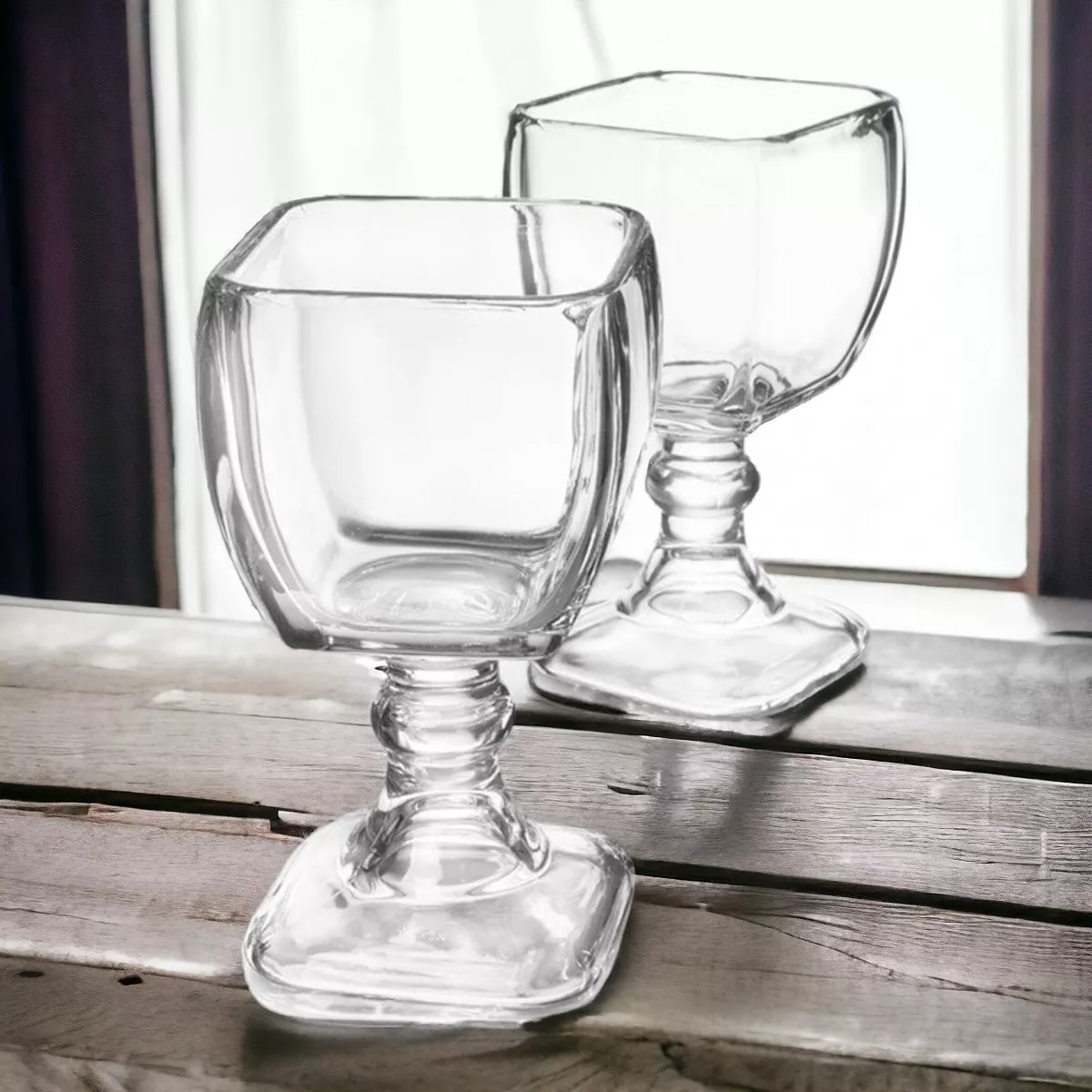 6 Copa Cuadrada Suprema Chabela De 610ml De Cristal 