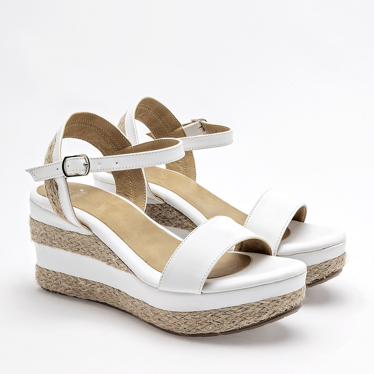 SANDALIA PLATAFORMA 7 CM FIRST AVENUE PARA MUJER COLOR BLANCO 5204