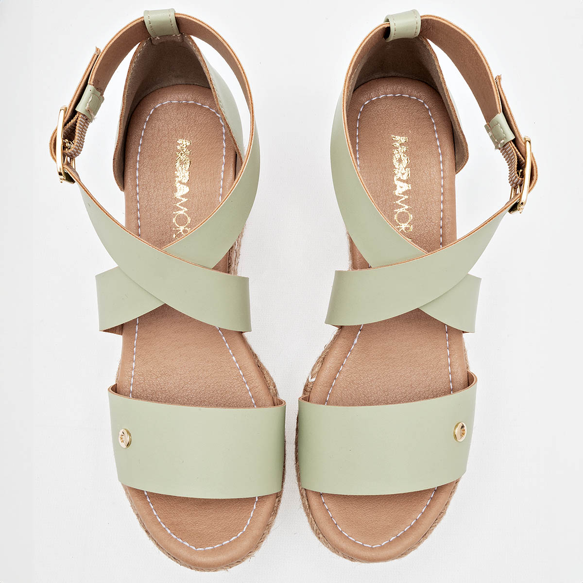 SANDALIA PLATAFORMA 8 CM MORAMORA PARA MUJER COLOR VERDE JAZMIN