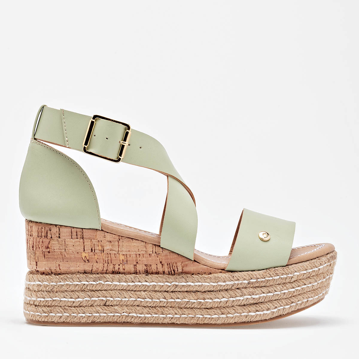 SANDALIA PLATAFORMA 8 CM MORAMORA PARA MUJER COLOR VERDE JAZMIN