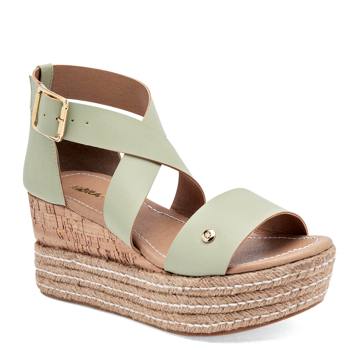 SANDALIA PLATAFORMA 8 CM MORAMORA PARA MUJER COLOR VERDE JAZMIN