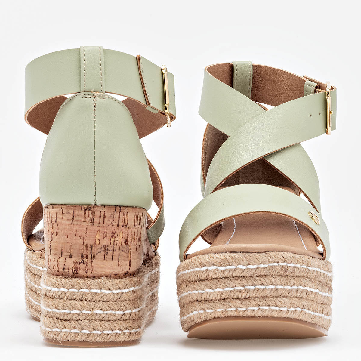 SANDALIA PLATAFORMA 8 CM MORAMORA PARA MUJER COLOR VERDE JAZMIN