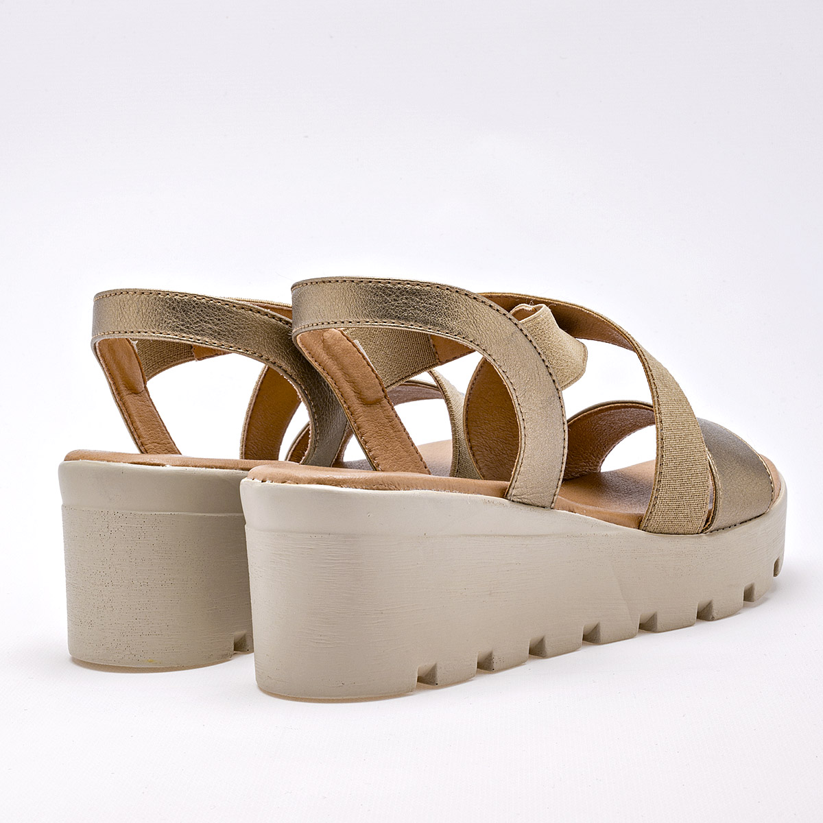 SANDALIA PLATAFORMA 6 CM GILARDI PARA MUJER COLOR ORO 802