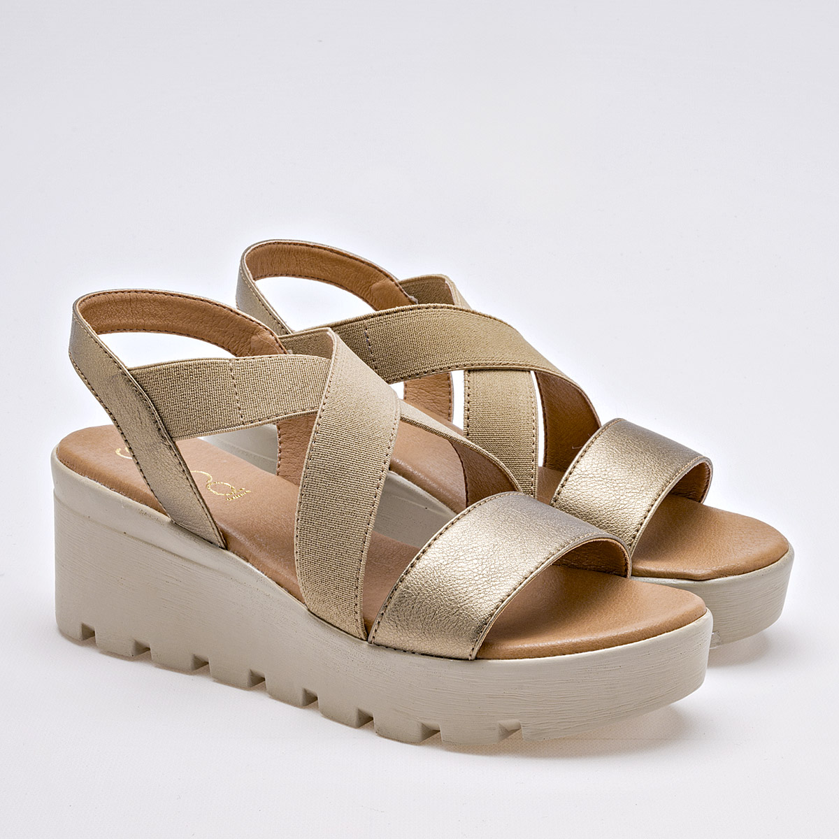 SANDALIA PLATAFORMA 6 CM GILARDI PARA MUJER COLOR ORO 802