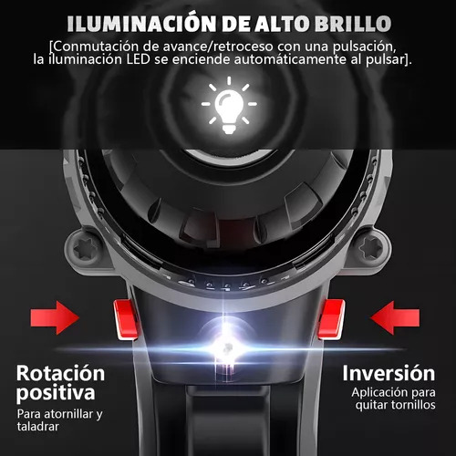 Kit Taladro Inalambrico Destornillador Electrico 2 Batería