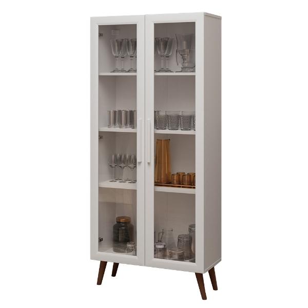 Mueble Armario de Vidrio Madesa 2 Puertas Con Pies BB 03
