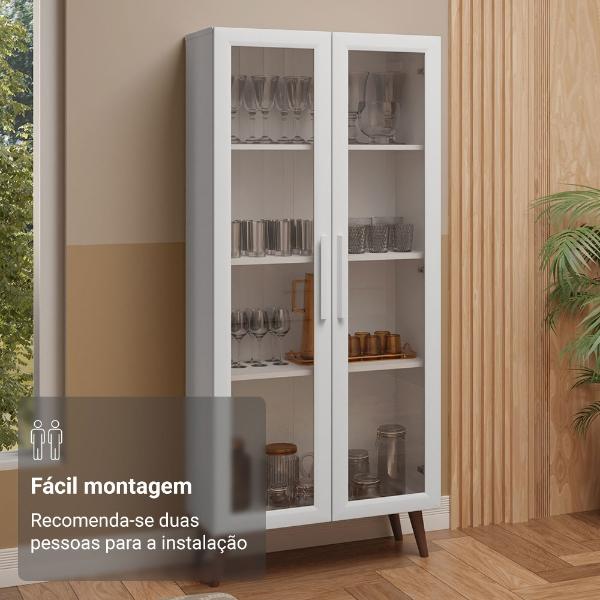 Mueble Armario de Vidrio Madesa 2 Puertas Con Pies BB 03