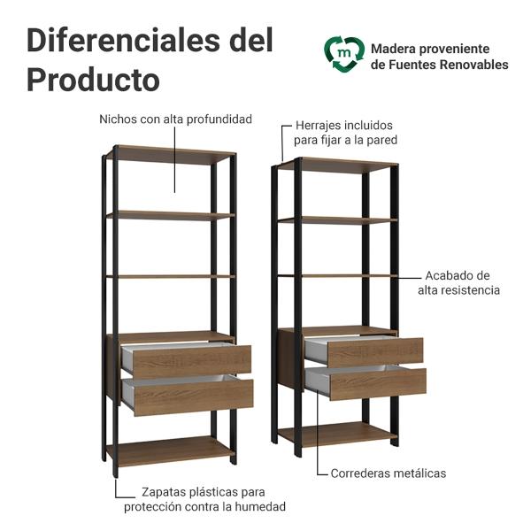 Armario Organizador Multiuso para Libros Madesa 140cm MN