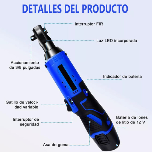 Llave De Impacto Inalámbrico Kit Pistola Impacto 2 Batería