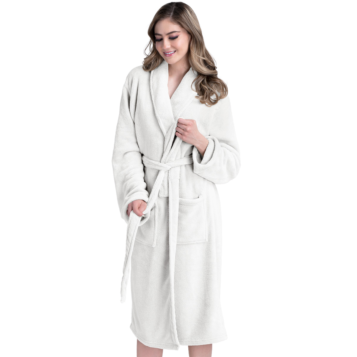  Bata de Baño para Mujer Absorbente Unitalla Blanco REAL TEXTIL.
